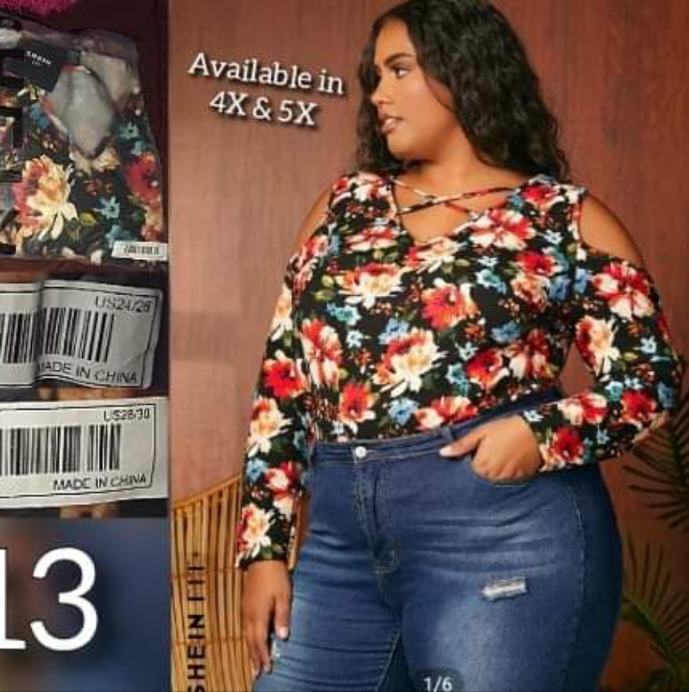 Shein FIT + Kross Kross Neck Floral Top